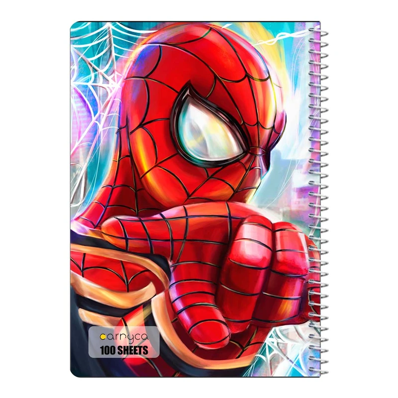 دفتر مشق 100 برگ سیمی کارنیکا طرح Man-مرد عنکبوتی Spider کد 51904