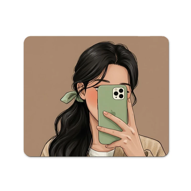 ماوس پد پاد آفرین طرح دختر کد 484 سایز 19*24 سانتی متر