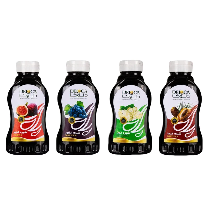 شیره خرما، انگور، انجیر، توت دلوکا - 450 گرم بسته 4 عددی