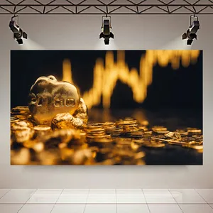 تابلو شاسی طرح مخمل طلای آبشده و سکه کد AR302900