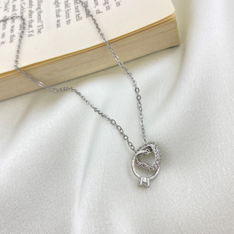 گردنبند زنانه مدل قلب و حلقه کد N4362