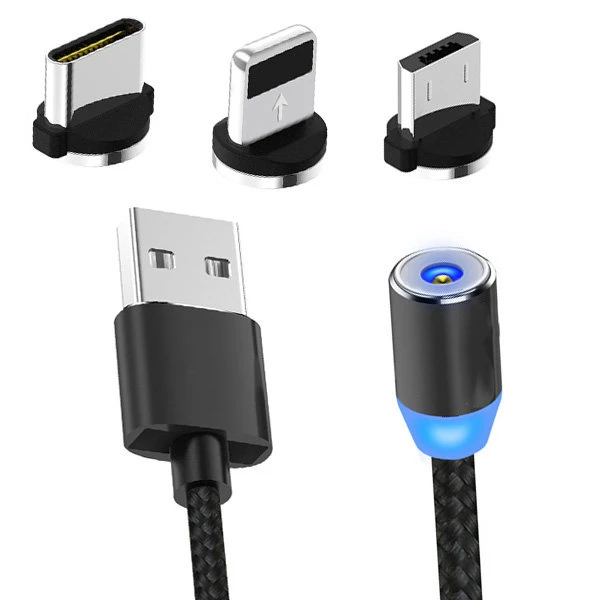 کابل تبدیل USB به microUSB/ لایتنینگ /USB-C سنتکس مدل CSM01 طول 1 متر