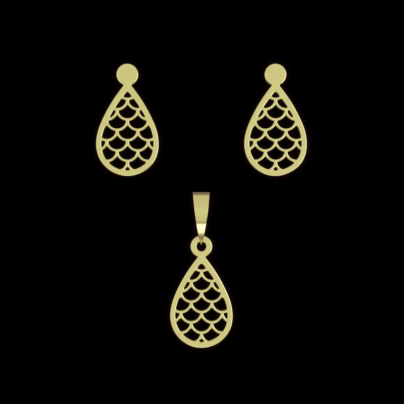 نیم ست طلا 18 عیار زنانه مدوپد مدل اشک کد NA12015