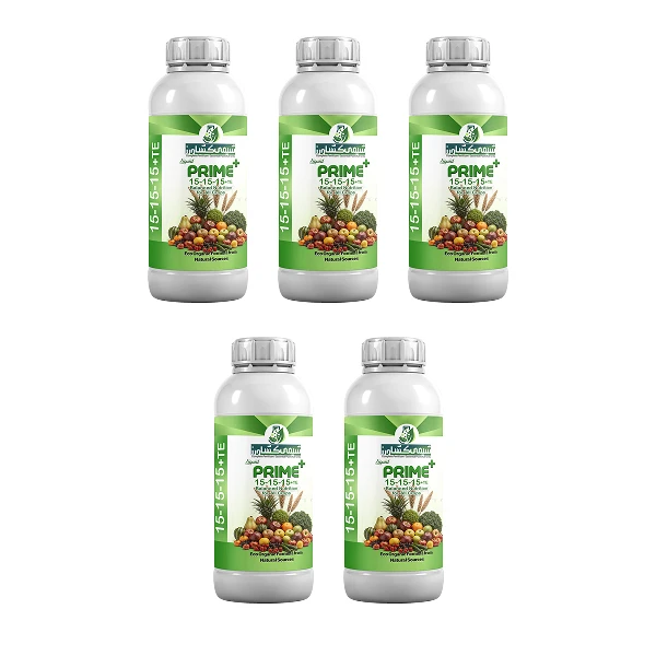 کود مایع پرایم پلاس شیمی کشاورز مدل کامل حجم یک لیتر بسته 5 عددی