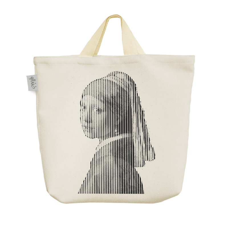 ساک خرید خندالو مدل دختری با گوشواره های مروارید کد 1747