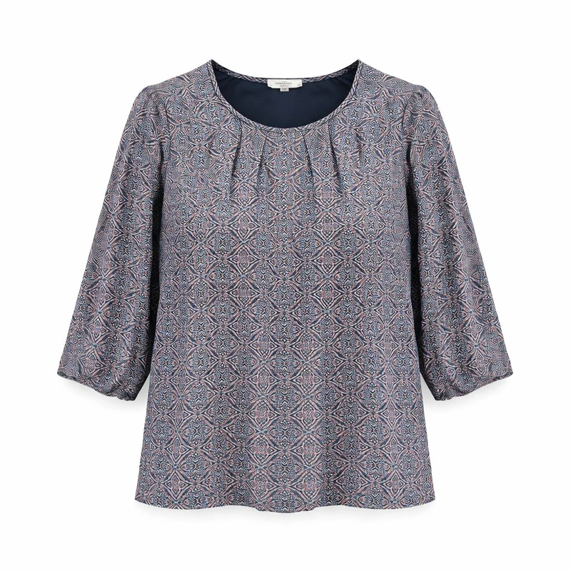 بلوز آستین سه ربع یقه گرد زنانه مدل مهدخت