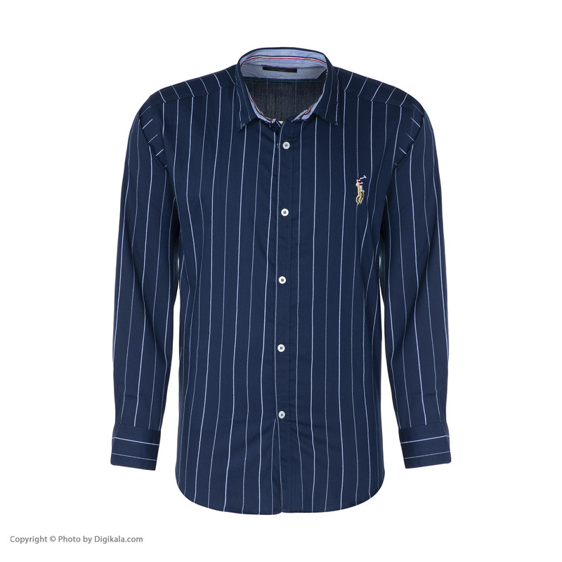 پیراهن آستین بلند مردانه مدل PVLF JAM رنگ سرمه ای