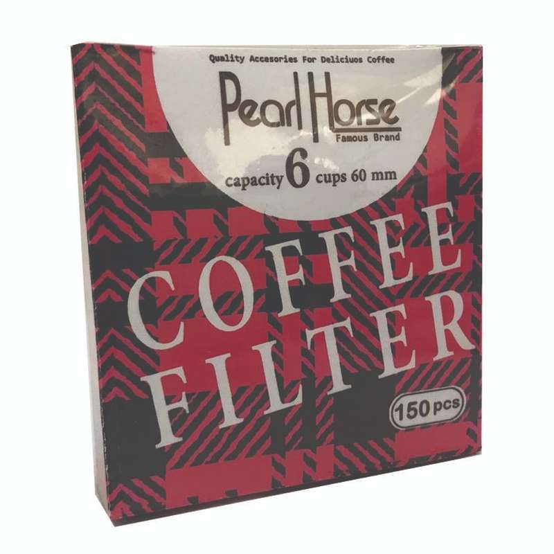 فیلتر قهوه پرل هورس مدل دایره ای 6 cup  بسته 150 عددی
