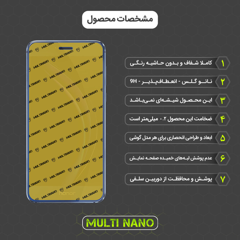 محافظ صفحه نمایش مولتی نانو مدل x-s1n مناسب برای گوشی موبایل آنر 8