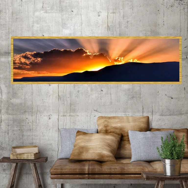 تابلو بکلیت طرح غروب خورشید مدل کشیده T-7748
