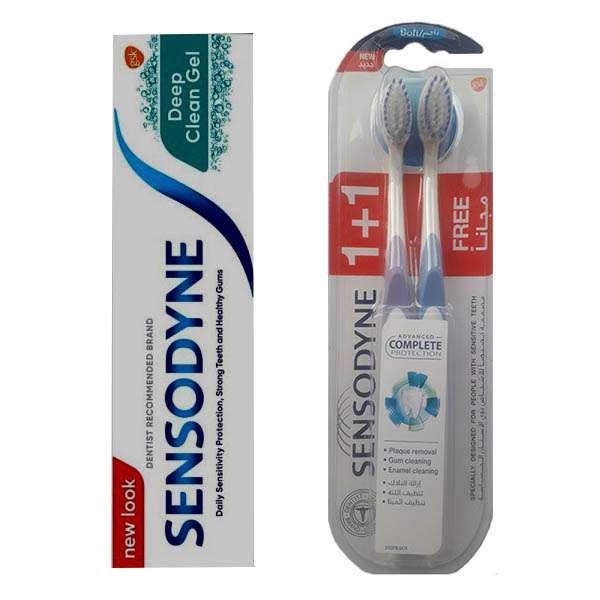خمیر دندان سنسوداین مدل DEEP CLEAN h حجم 100 میلی لیتر به همراه مسواک سنسوداین مدل complet با برس نرم بسته 2 عددی خمیر دندان سنسوداین مدل DEEP CLEAN h حجم 100 میلی لیتر به همراه مسواک سنسوداین مدل complet با برس نرم بسته 2 عددی
