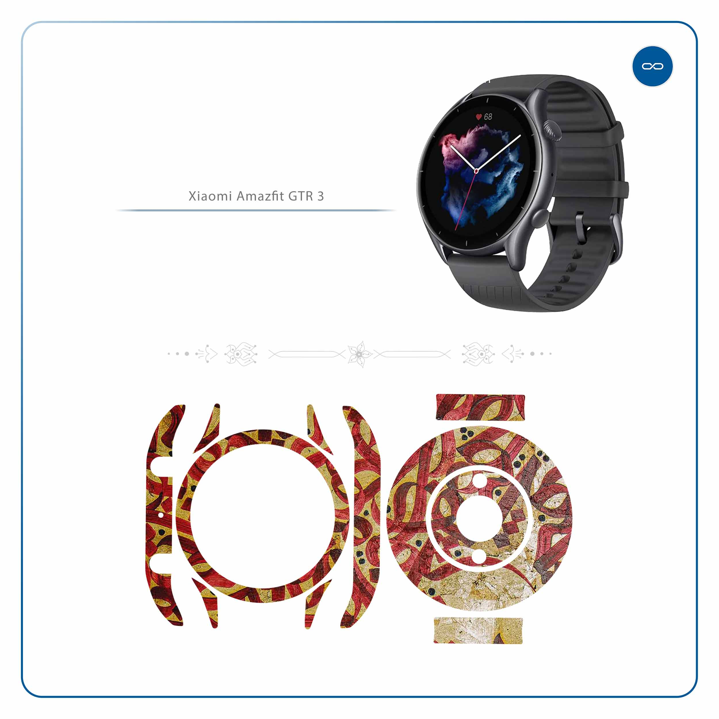 برچسب ماهوت طرح Nastaliq-6 مناسب برای ساعت هوشمند آمازفیت GTR 3