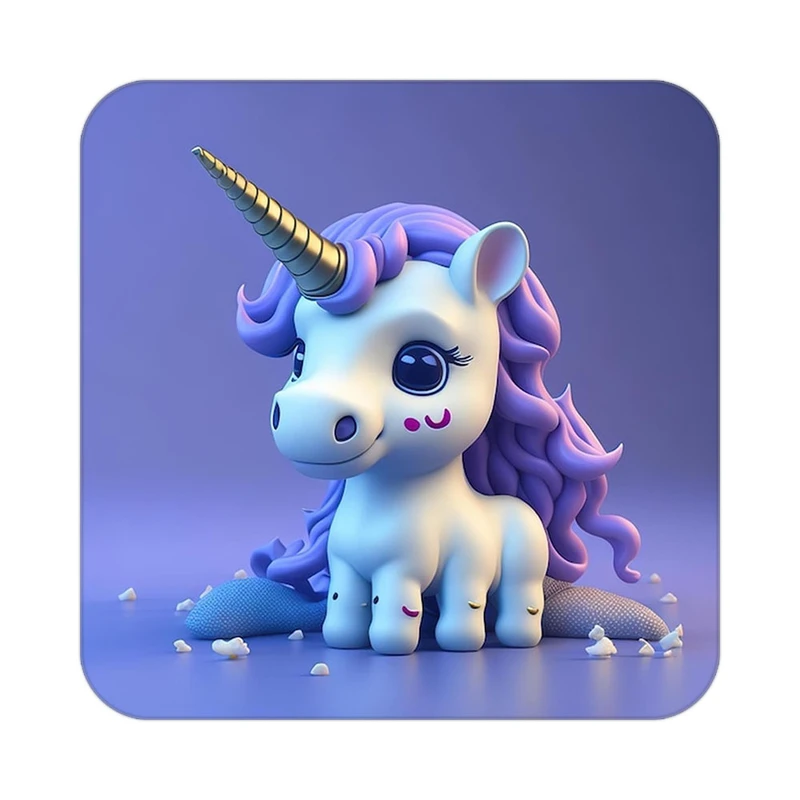 زیر لیوانی کاکتی طرح اسب تک شاخ و یونیکورن مدل mp33555