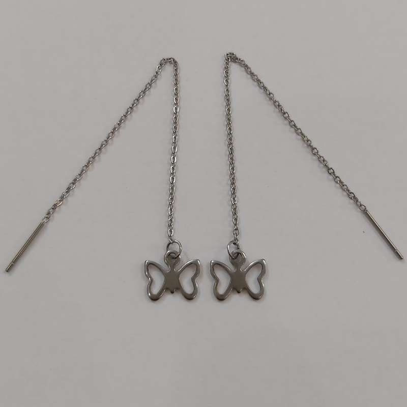گوشواره زنانه استیل مدل بخیه طرح پروانه کد butf112 گوشواره زنانه استیل مدل بخیه طرح پروانه کد butf112