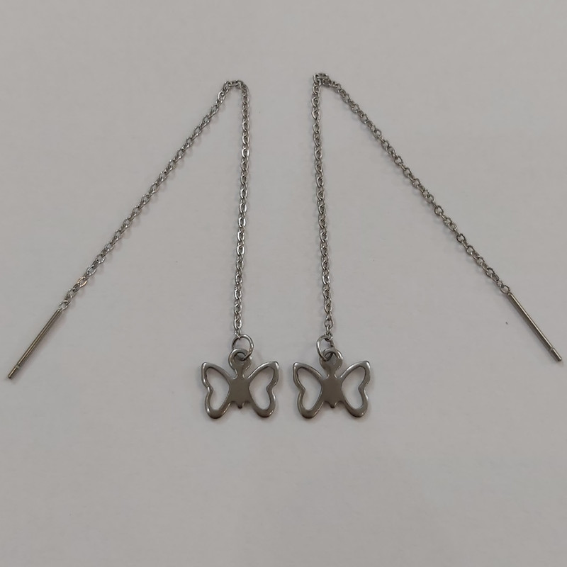 گوشواره زنانه استیل مدل بخیه طرح پروانه کد butf112 گوشواره زنانه استیل مدل بخیه طرح پروانه کد butf112