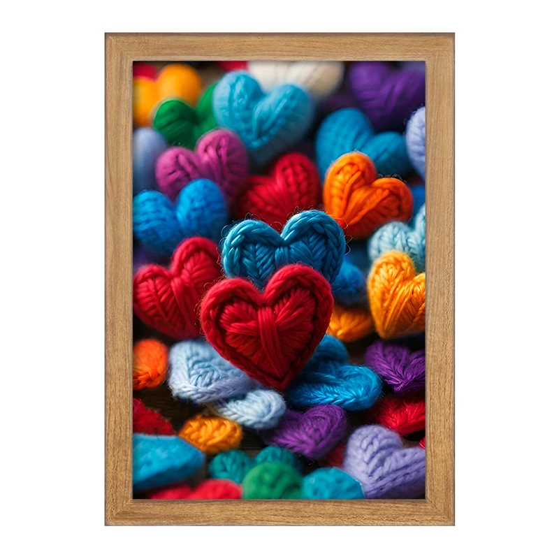 تابلو خندالو مدل پترن کاموایی قلب کد F7104