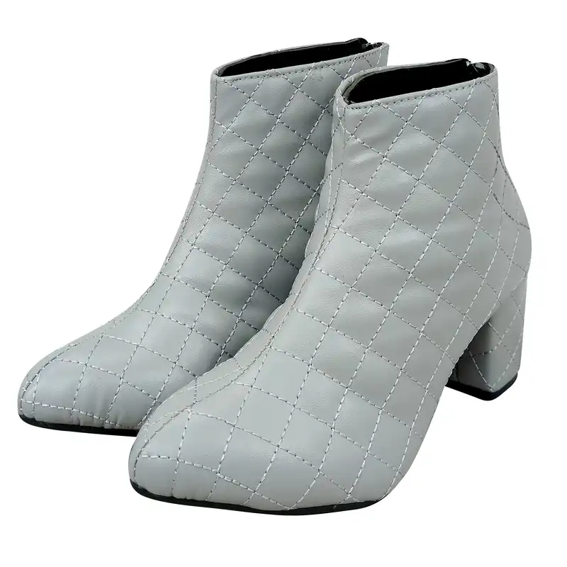 نیم بوت زنانه سیی مدل چنل دوزی کد 1711.3