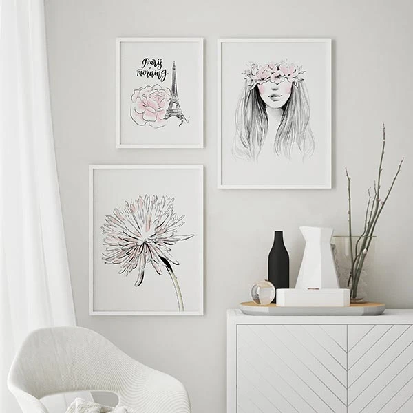 تابلو سالی وود طرح طراوت و داوودی کد T110221 مجموعه 3 عددی