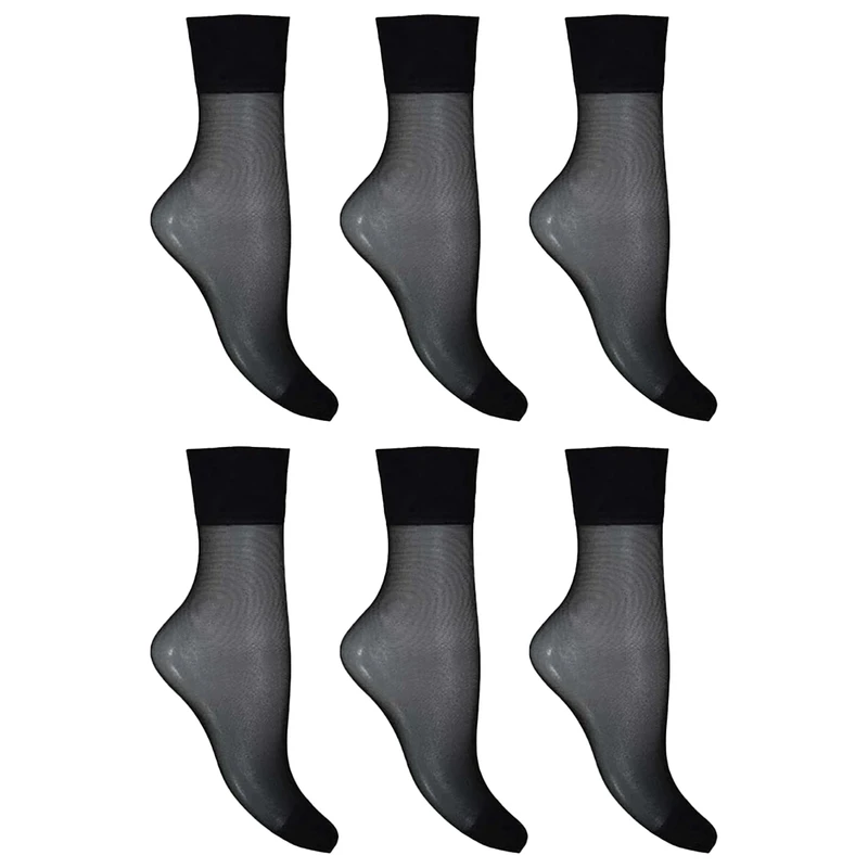 جوراب ساق کوتاه زنانه پریزن مدل دو ربع DEN20 بسته 6 عددی