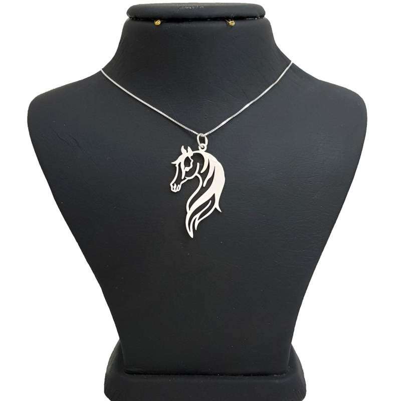 گردنبند نقره زنانه طرح اسب ترکمن کد AS52 گردنبند نقره زنانه طرح اسب ترکمن کد AS52