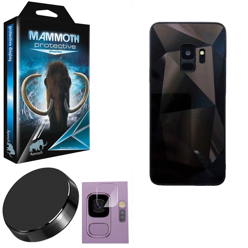 کاور ماموت مدل D-I-A-M-O-N-D مناسب برای گوشی موبایل سامسونگ Galaxy S9 به همراه محافظ لنز دوربین و پایه نگهدارنده گوشی