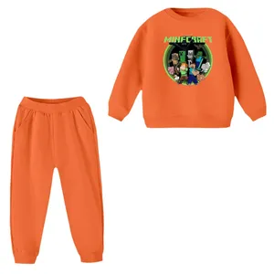 ست سویشرت و شلوار مدل ماینکرفت کد 6 رنگ نارنجی