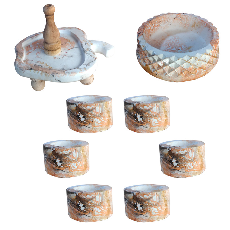 مجموعه ظروف هفت سین 23 پارچه مدل  ماربل پتینه طرح رایزر کد 62313