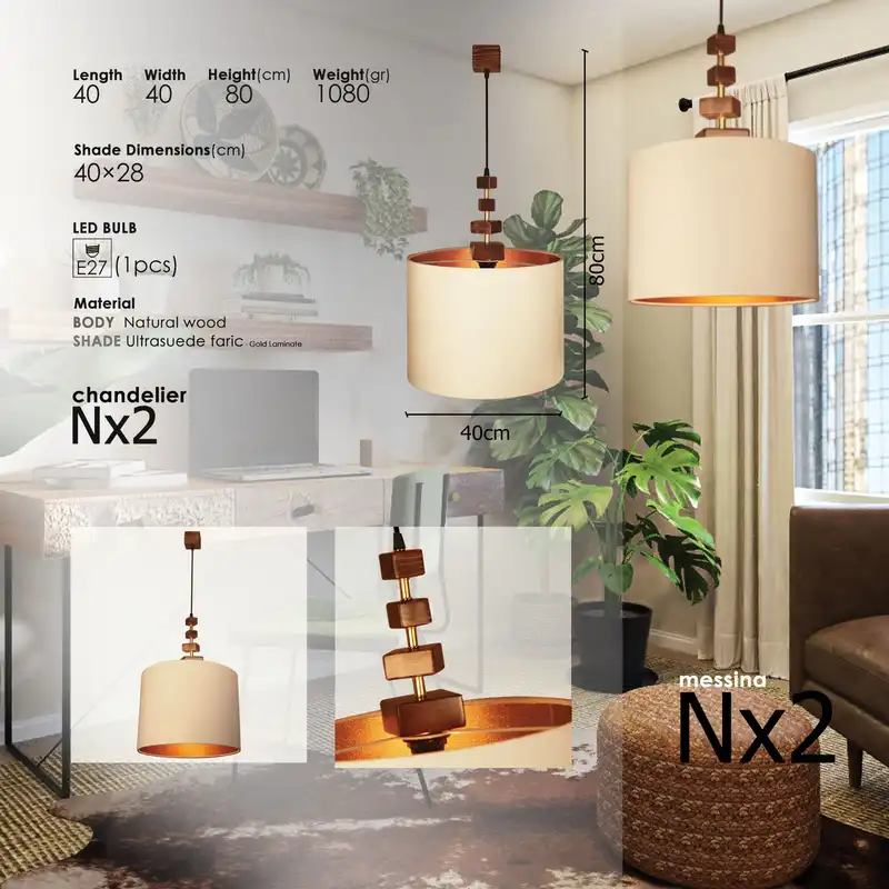 لوستر تک شعله مسینا مدل Nx2