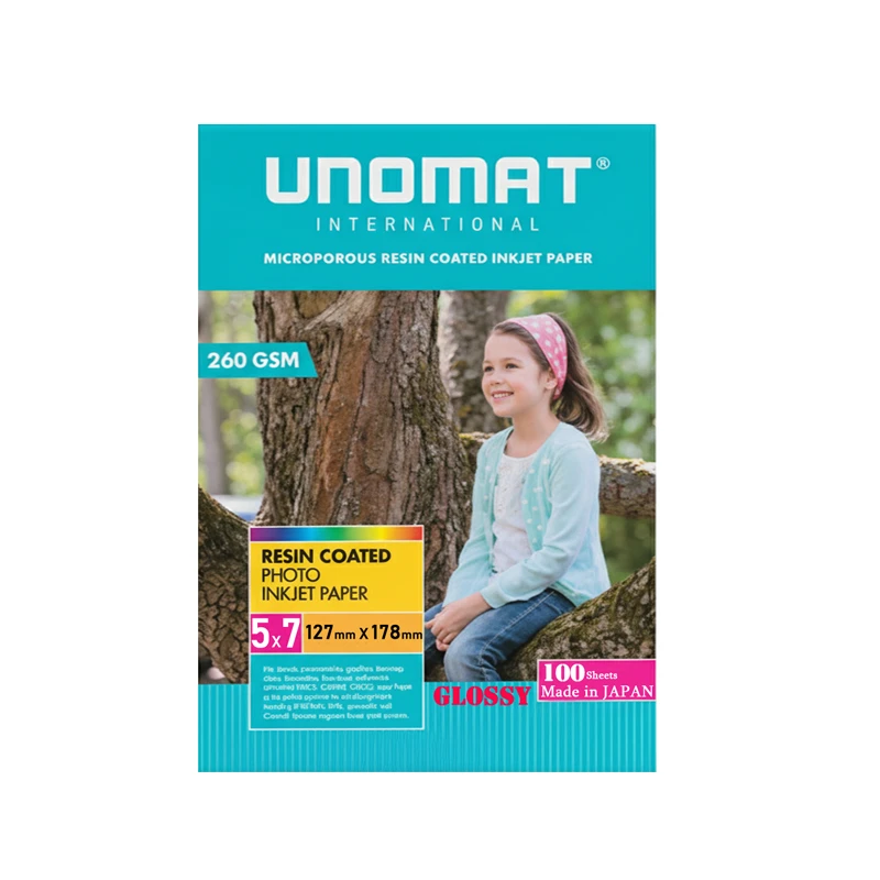 کاغذ چاپ عکس یونومات مدل اولترا سوپر گلاسه سایز 18*13 بسته 100 عددی