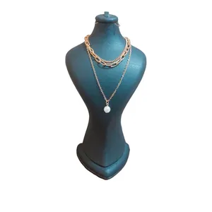 گردنبند زنانه مدل مروارید و زنجیری