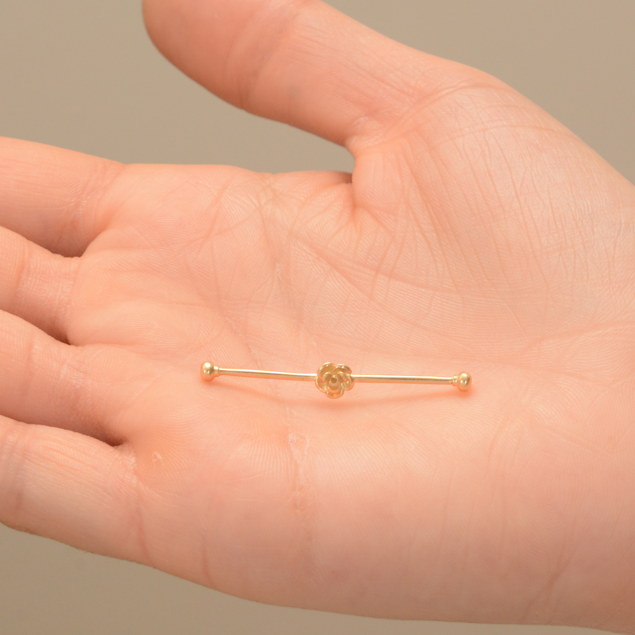 پیرسینگ طلا 18 عیار زنانه طلای مستجابی مدل گل کد G3