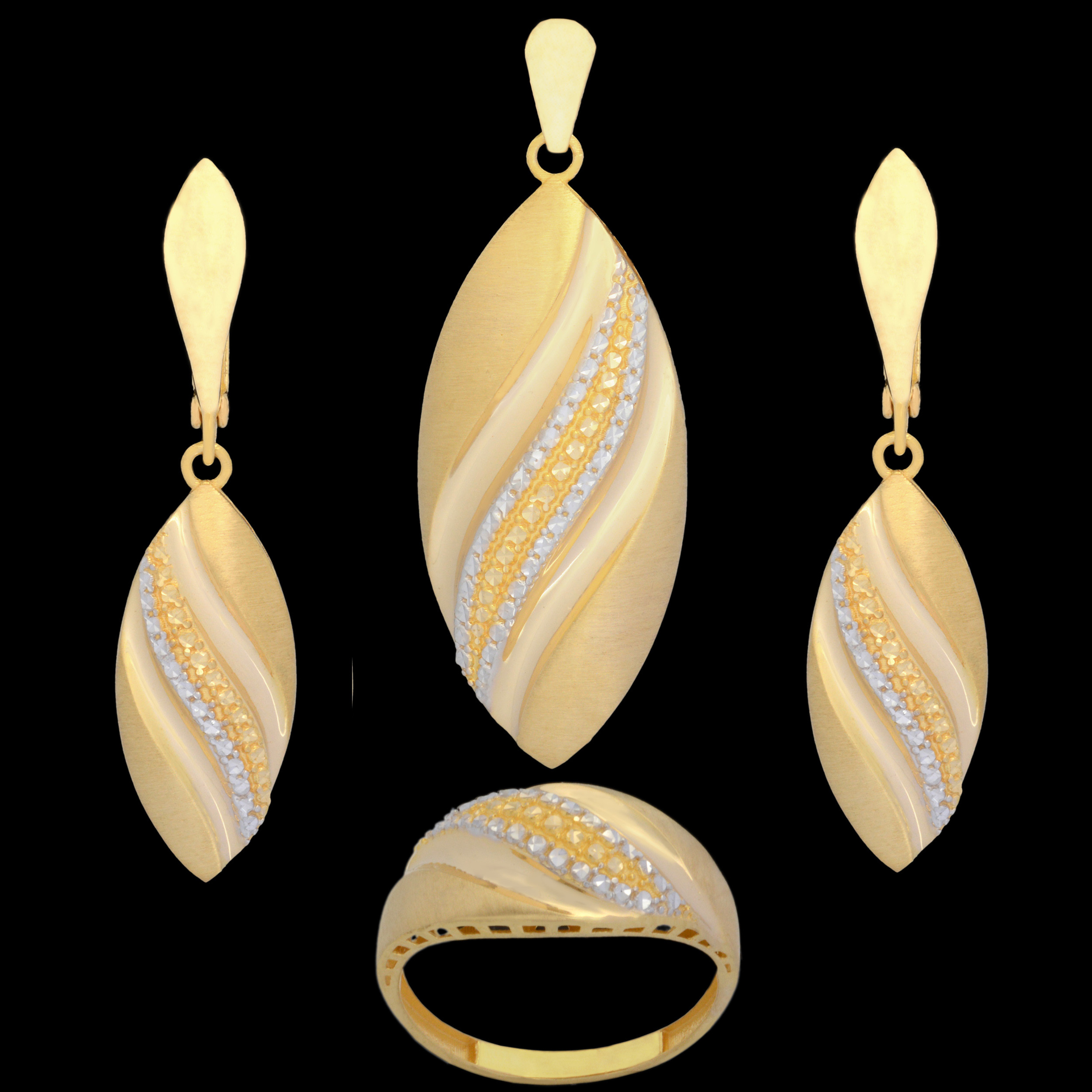 نیم ست طلا 18 عیار زنانه طلای مستجابی کد 676