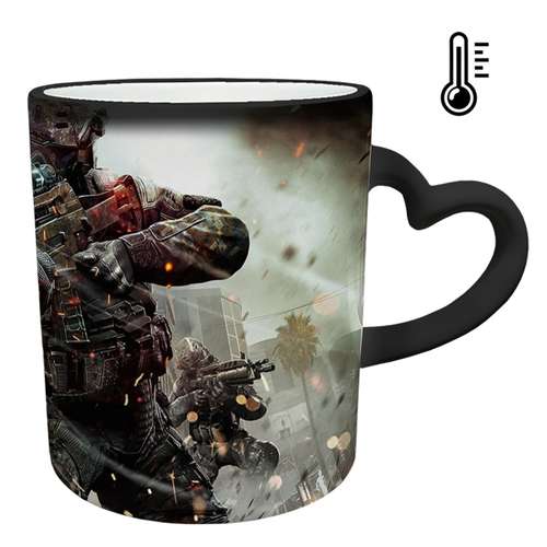ماگ حرارتی مدل دسته قلبی طرح بازی کال آف دیوتی call of duty کد 99