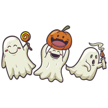 استیکر لپ تاپ طرح روح هالووین کد 65 مجموعه 3 عددی