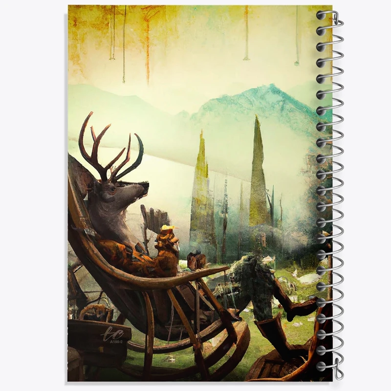 دفتر ژورنال نویسی 50 برگ خندالو مدل نقطه ای طرح گوزن کد F1031