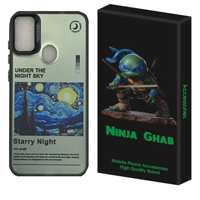 کاور نینجا قاب مدل ونگوگ طرح شب پر ستاره مناسب برای گوشی موبایل سامسونگ Galaxy A20s