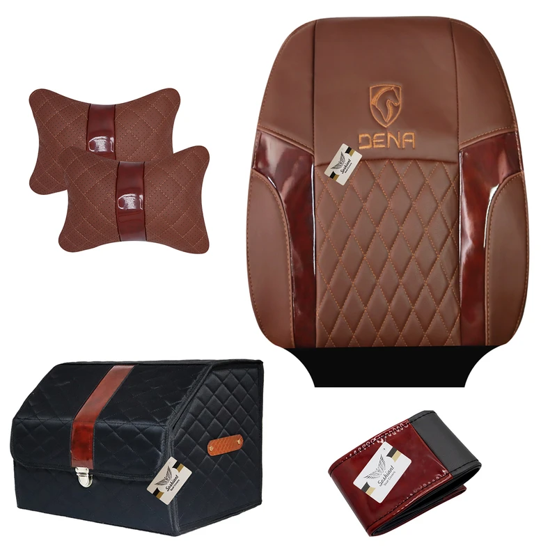 روکش صندلی سوشیانت مدل چکشی مناسب برای دنا و دنا پلاس به همراه پشت گردنی و باکس و دورفرمان