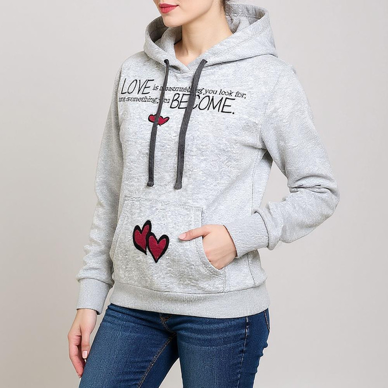 هودی زنانه طرح دوقلب کد S46