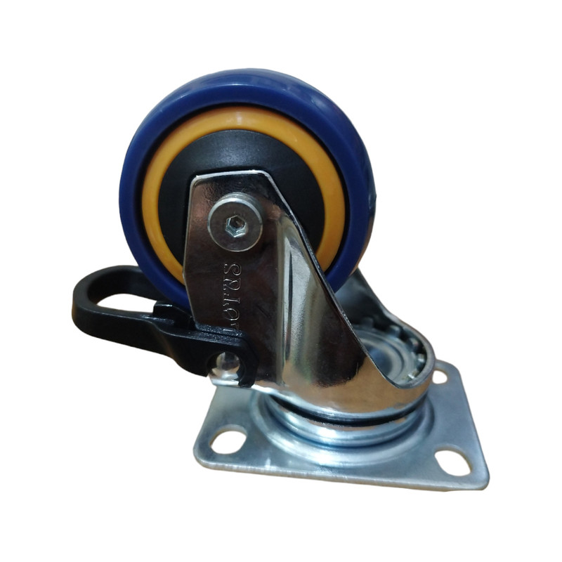 چرخ کفی‌دار گردان لوتوس مدل ترمز دار کد 3-55-LOT50MM-GT