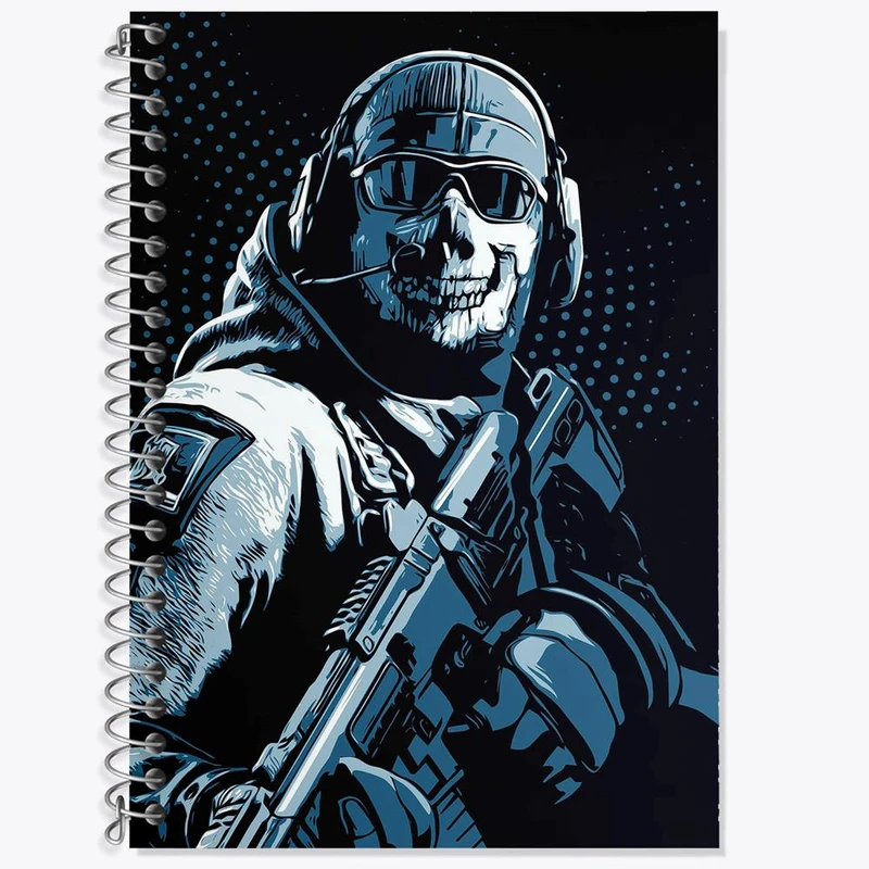 دفتر زبان 50 برگ خندالو مدل سه خط طرح Call Of Duty کد 3844