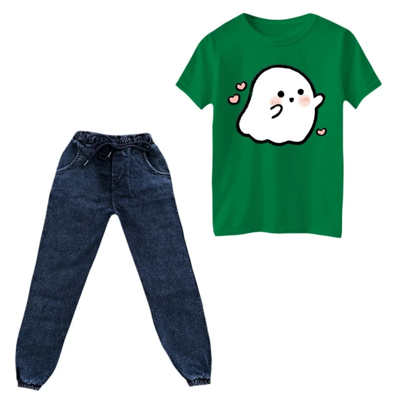 ست تی‌شرت و شلوار دخترانه مدل روح بامزه