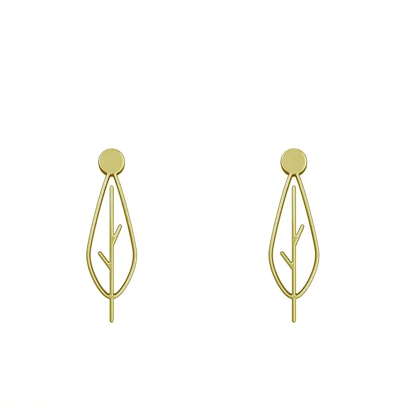 گوشواره طلا 18 عیار زنانه مدوپد مدل برگ کد GA1-15882