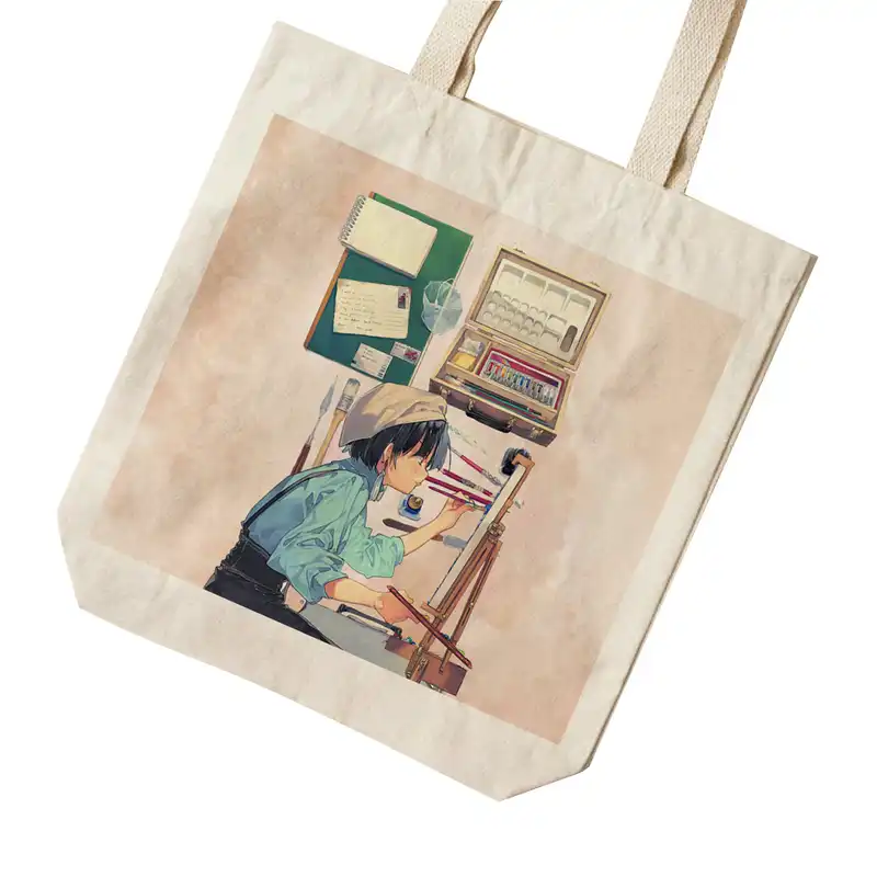 ساک خرید ترمه طراحان ایده مدل دختر نقاش کد 0035 - L