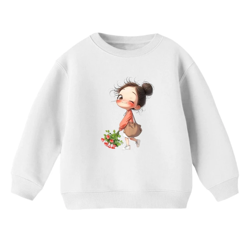 سویشرت بچگانه مدل دخترک و دسته گل