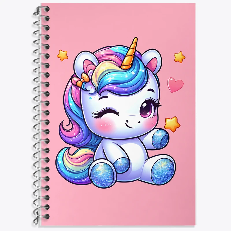 دفتر نت موسیقی 50 برگ خندالو طرح اسب تک شاخ کیوت کد F8424