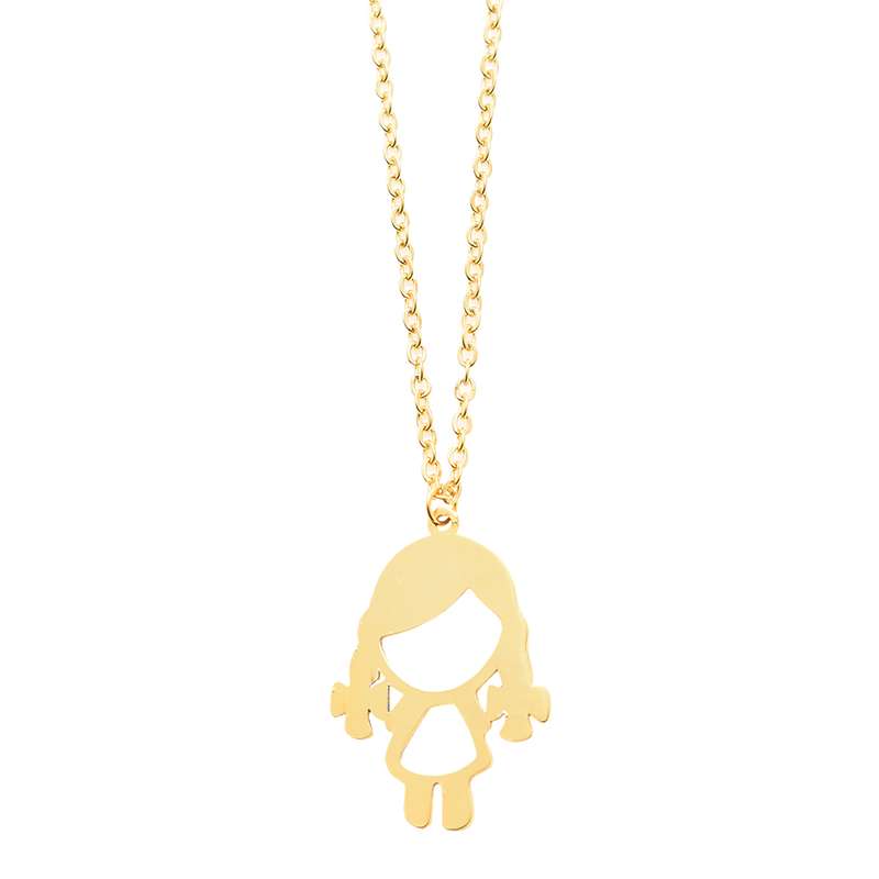 گردنبند دخترانه دلنار گالری مدل دختر گیسو کمند