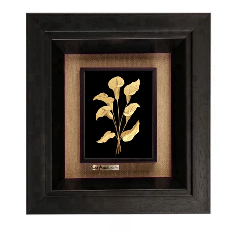 تابلو طلاکوب زرکات طرح گل شیپوری مدل F311