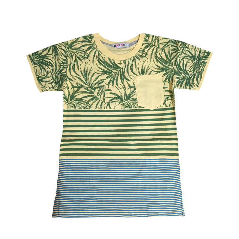 تی شرت آستین کوتاه پسرانه طرح هاوایی مدل HVYIRAHRAH