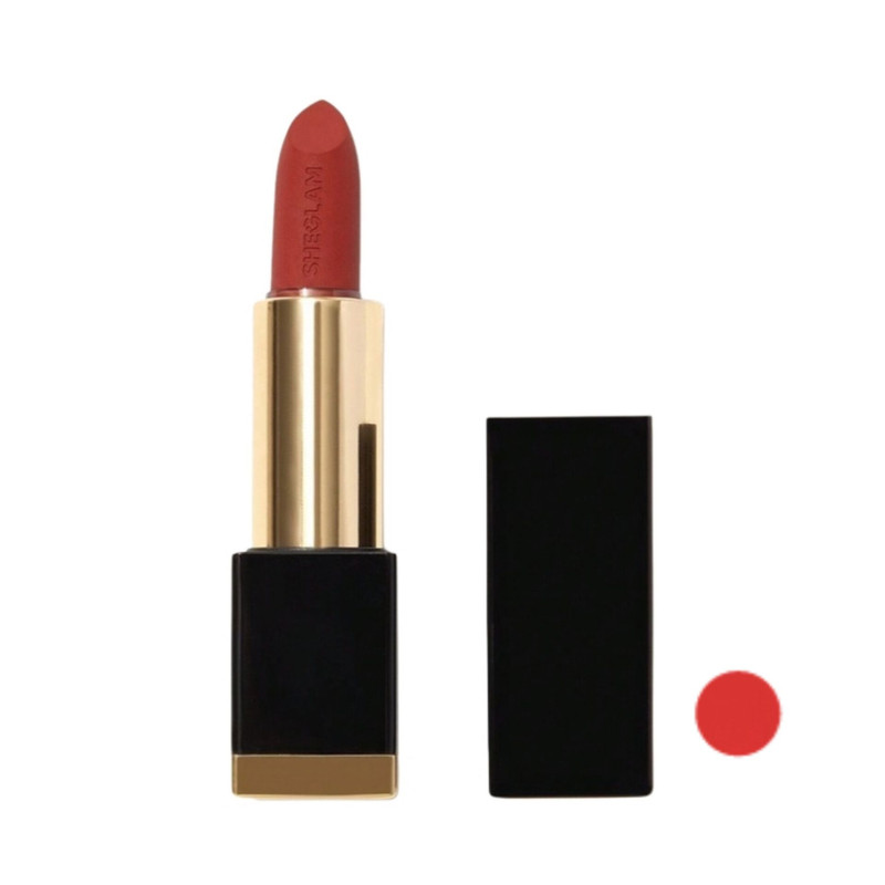 رژ لب جامد مات شیگلم مدل Allure Crimson رنگ قرمز شماره 03 