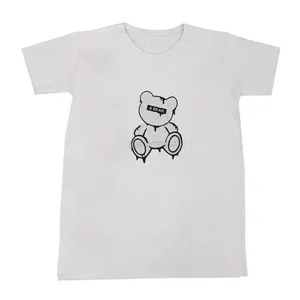 تی شرت آستین کوتاه زنانه مدل خرسی رنگ سفید